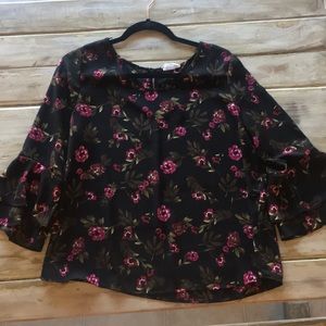 Silky floral blouse